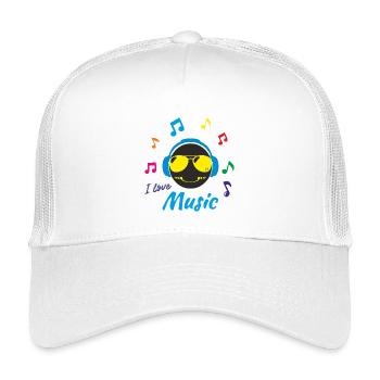 J'aime la musique - Casquette trucker enfant - blanc - Devant