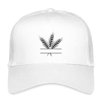 Textbanner dreikörnige Stiele - Kinder Trucker-Cap - Weiß - Vorne