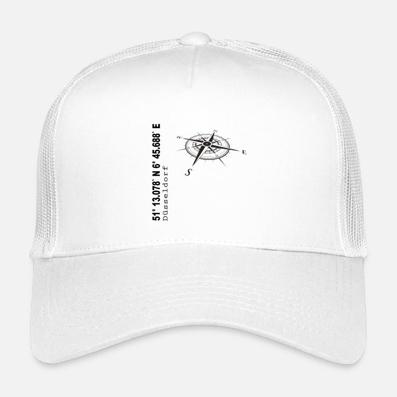 Koordinaten Düsseldorf - Kinder Trucker-Cap - Weiß