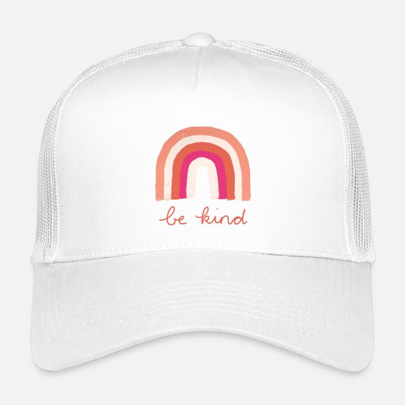 Be Kind Rainbow - Kids’ Trucker Cap - white