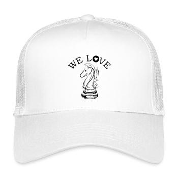 Schach Liebe Team Pferd Symbol icon Illustration - Kinder Trucker-Cap - Weiß - Vorne