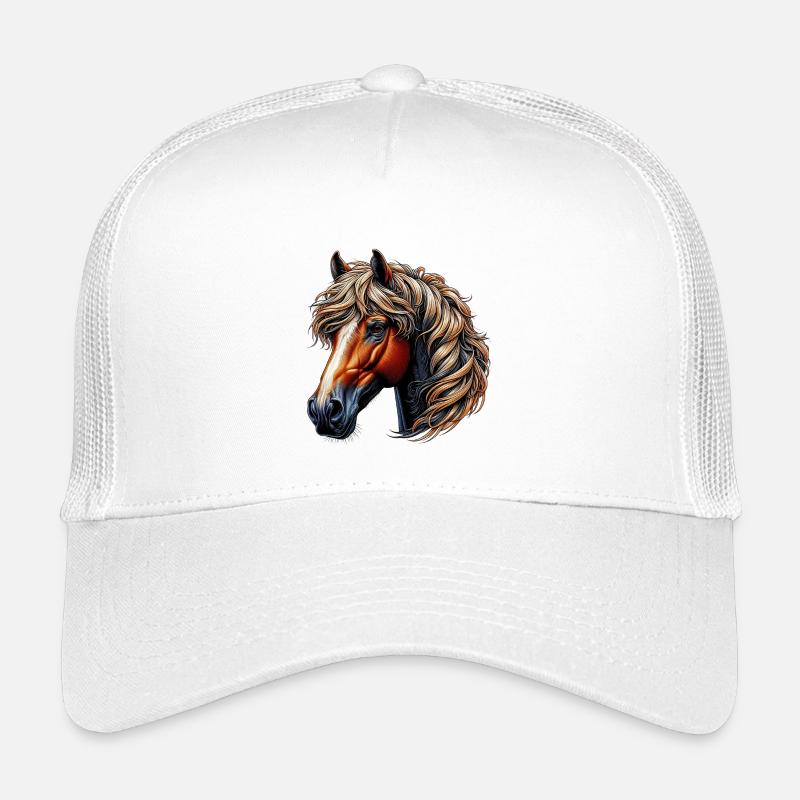 Pferd - Kinder Trucker-Cap - Weiß