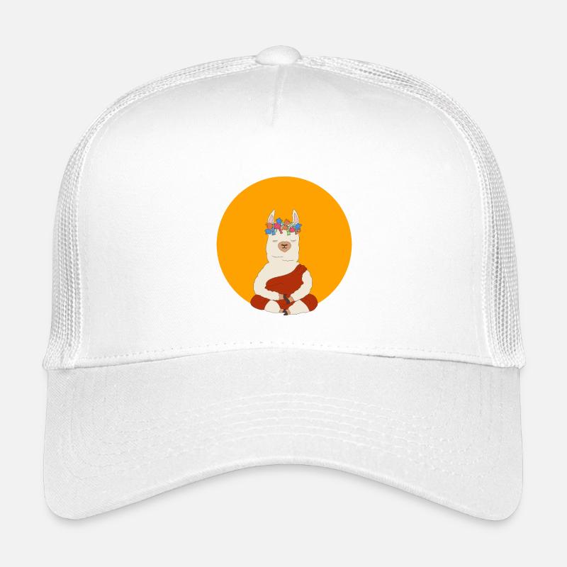 Meditierendes Lama - Kinder Trucker-Cap - Weiß