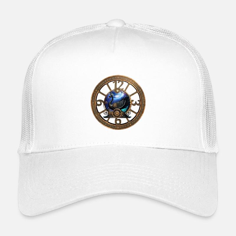 Schwarzer Steampunk-Schwan Kinder Trucker-Cap