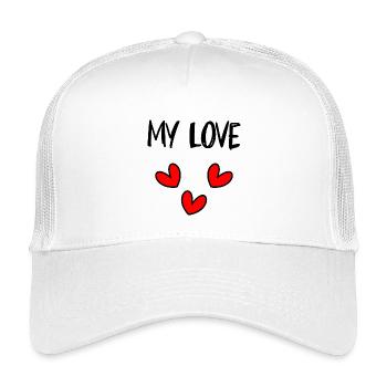 GERADE VERHEIRATET. Junggesellinnenabschied. VALENTINSTAG. PAAR - Kinder Trucker-Cap - Weiß - Vorne