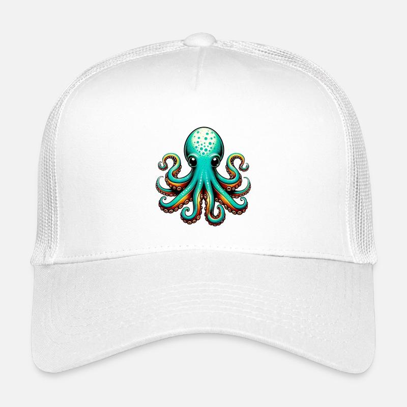 Pieuvre - Casquette trucker enfant - blanc
