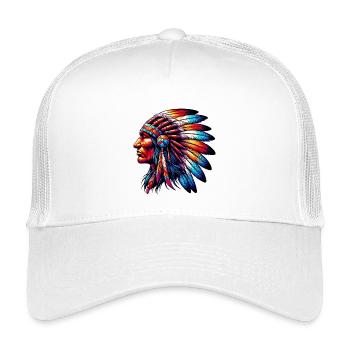 Amérindien Américain - Casquette trucker enfant - blanc - Devant
