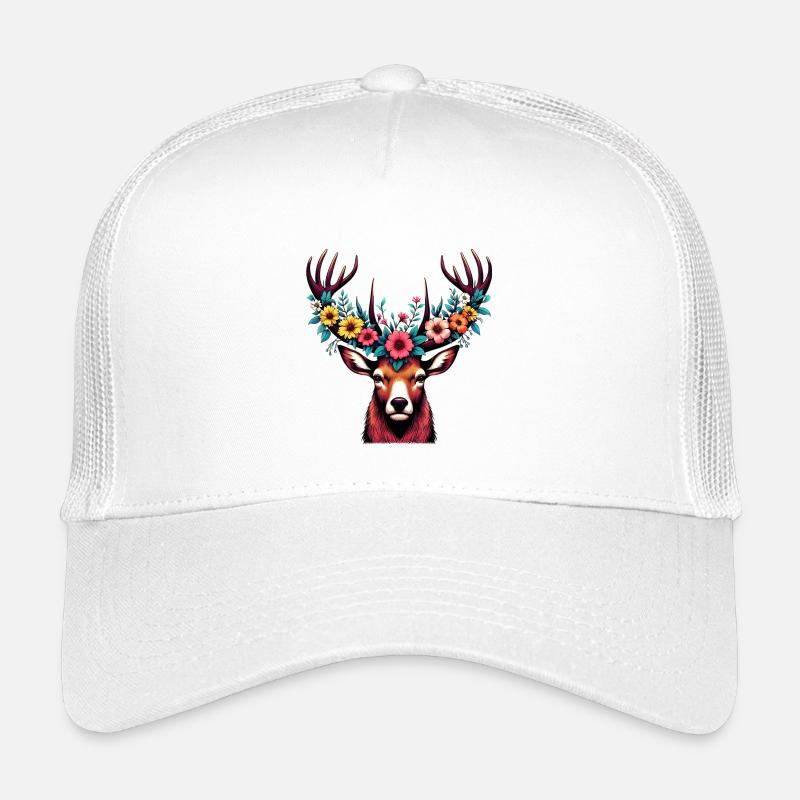 Deer with Flowers Kids’ Trucker Cap