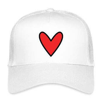 HERZ. PAAR. VALENTINSTAG. GERADE VERHEIRATET. Junggesellinnenabschied. - Kinder Trucker-Cap - Weiß - Vorne