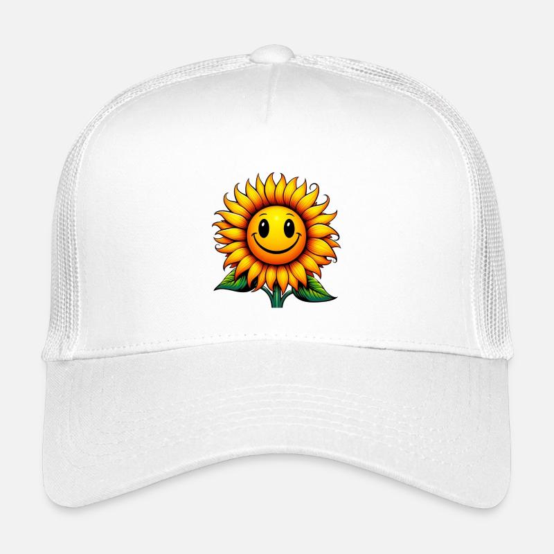 Sonnenblume - Kinder Trucker-Cap - Weiß