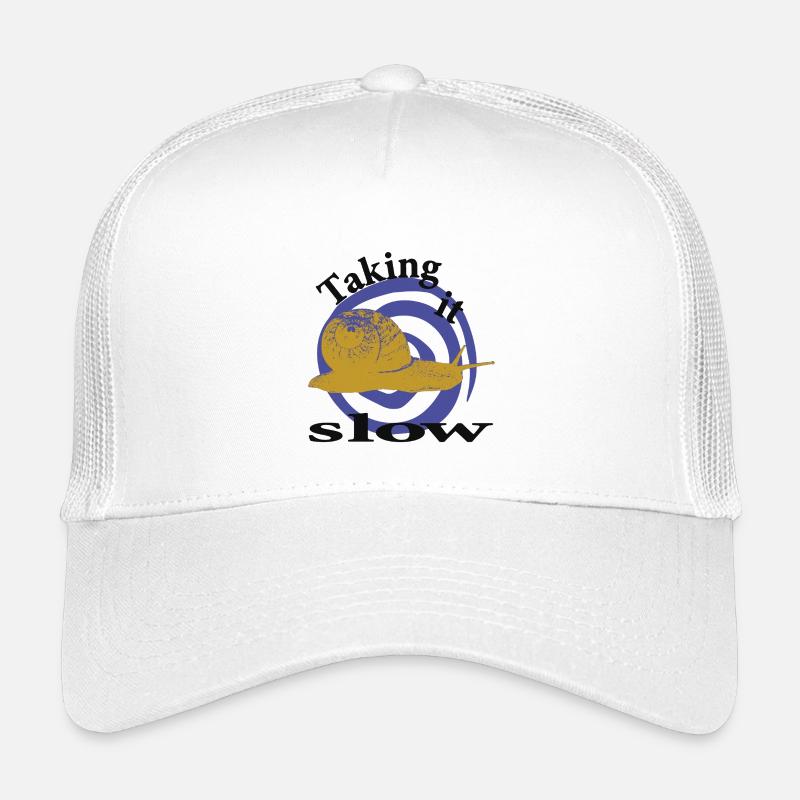 Entspannte Schnecke – Taking It Slow - Kinder Trucker-Cap - Weiß