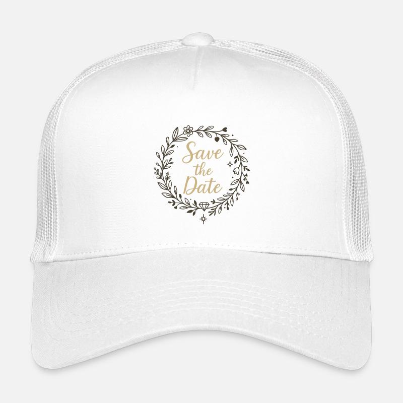 Save the Date Wreath with Diamond – Wedding 2025 Kids’ Trucker Cap