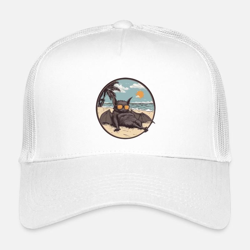 Entspannte Fledermaus am Strand - Kinder Trucker-Cap - Weiß