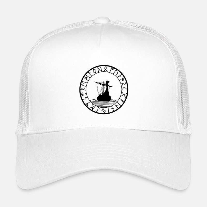Black Viking longship and compass Kids’ Trucker Cap