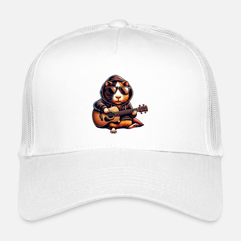 Guinea pig with guitar and sunglasses Kids’ Trucker Cap
