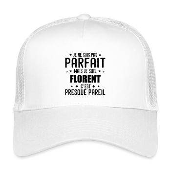 Florent: authentisch, unvollkommen, Oberteil, Perfektion - Kinder Trucker-Cap - Weiß - Vorne