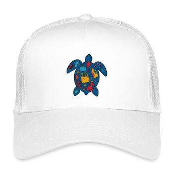 Eco-Friendly Turtle with Waste Art - Kids’ Trucker Cap - white - Front