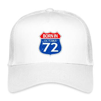 Born_in_October_72 - Kids’ Trucker Cap - white - Front