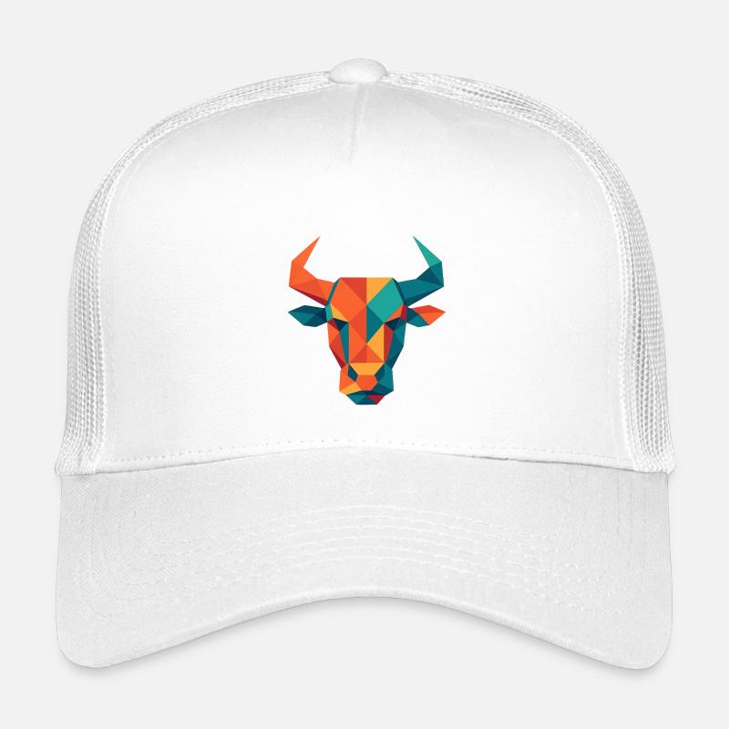 Stier | Stierkopf Print / Druck / Design - Kinder Trucker-Cap - Weiß
