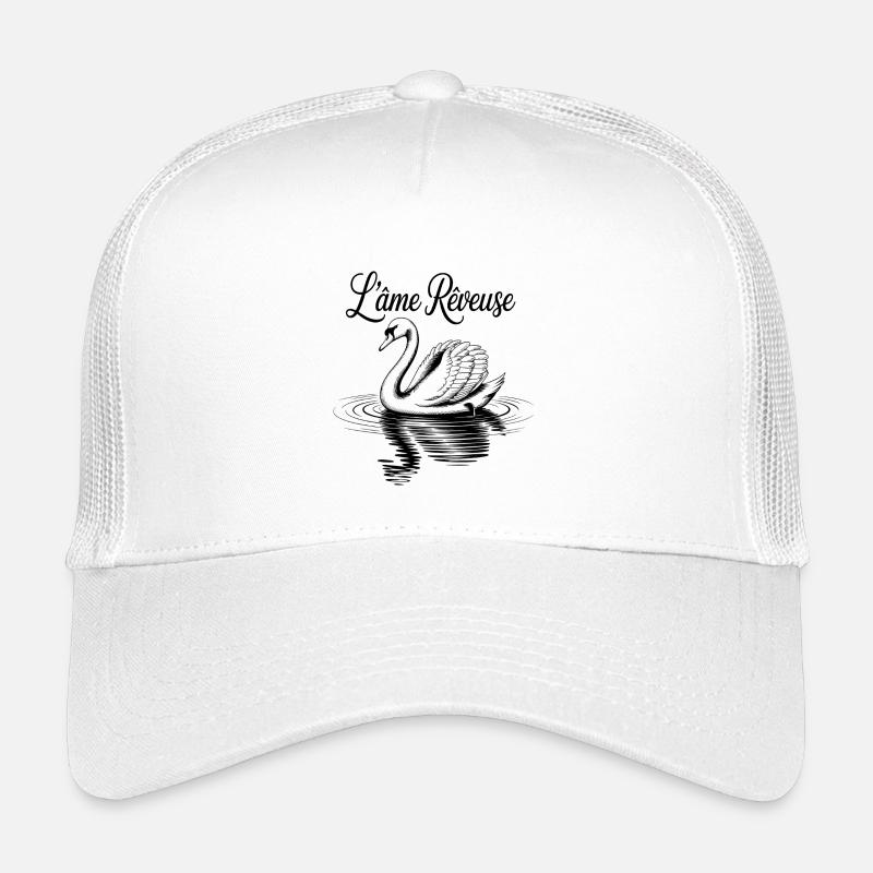 Cygne noir romantique sur eau Casquette trucker enfant
