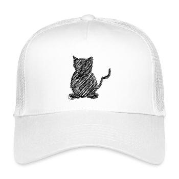 Chat gribouiller dessin Animal cadeau - Casquette trucker enfant - blanc - Devant