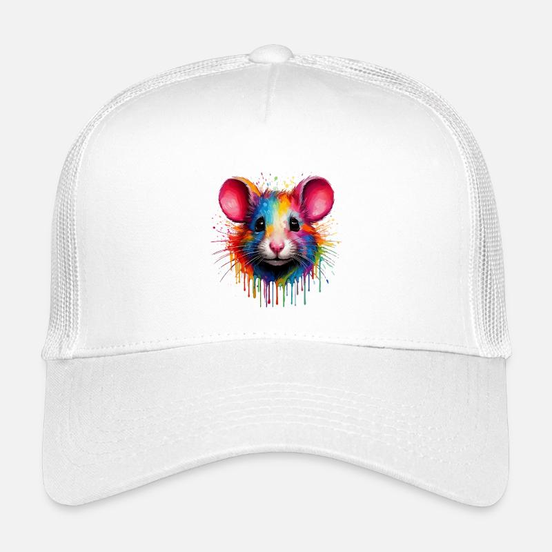 Regenbogenmaus Kopf - Kinder Trucker-Cap - Weiß