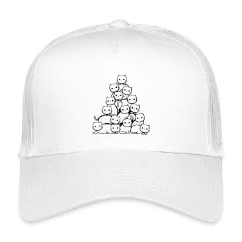 Katzen Weihnachtsbaum - Kinder Trucker-Cap - Weiß - Vorne