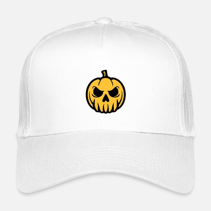 Kürbis Schädel Gelb Schwarz Kinder Trucker-Cap