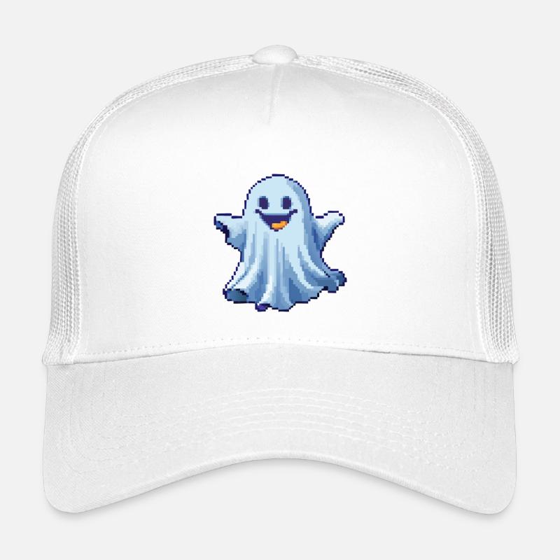 Pixel Ghost: Pixelated Friendly Spirit - Kinder Trucker-Cap - Weiß