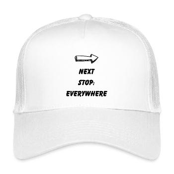 Prochain arrêt : Partout – La fièvre du voyage - Casquette trucker enfant - blanc - Devant
