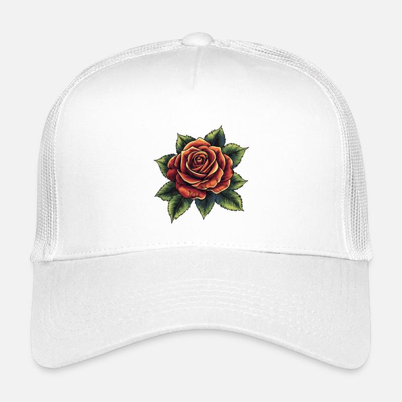Rose Blume - Kinder Trucker-Cap - Weiß