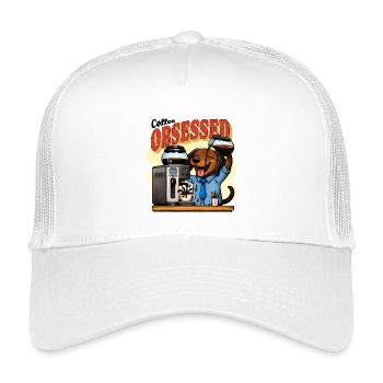 Coffee Obsessed Dachshund Humor - Kids’ Trucker Cap - white - Front