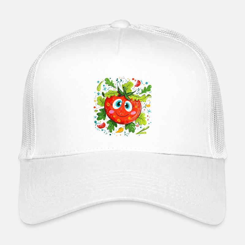 Fröhliche Tomate im Grünen Muster Kinder Trucker-Cap
