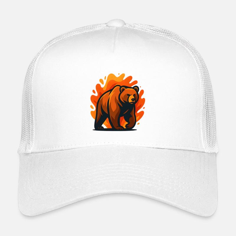 Burning Bear in flames Kids’ Trucker Cap