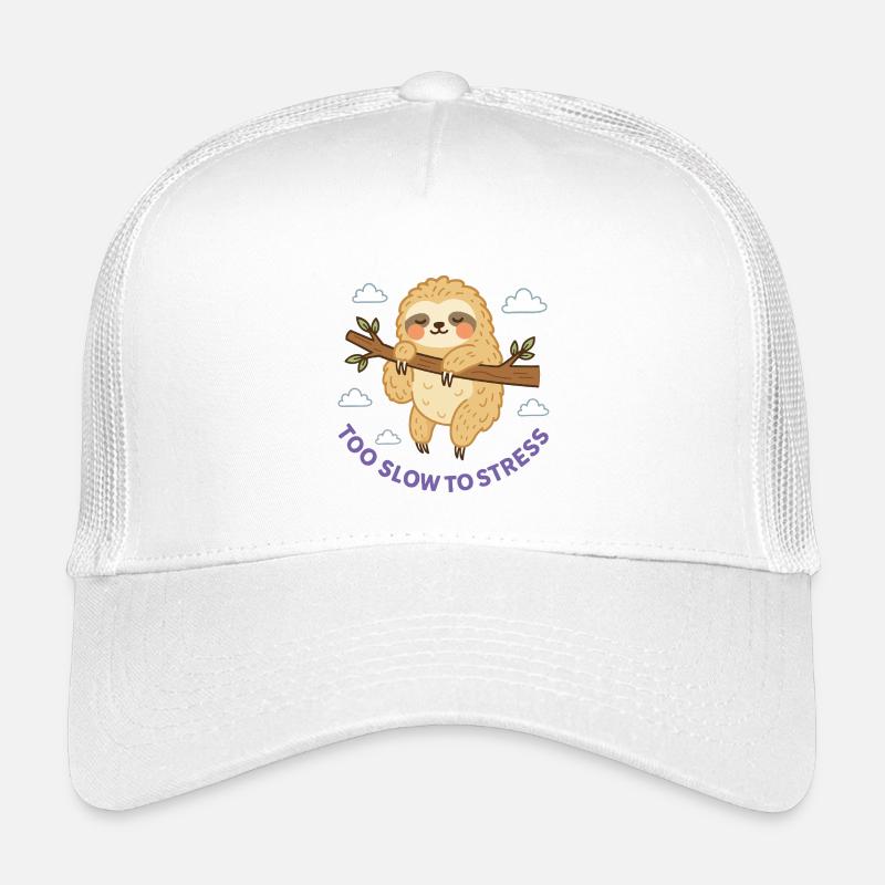 Cute Sloth Too Slow to Stress Kids’ Trucker Cap