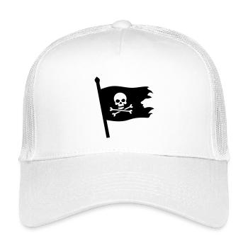 Le Crâne de Pirate Jolly Roger - Casquette trucker enfant - blanc - Devant