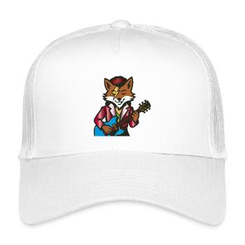 Rocking Fox with Electric Guitar – Music Illustration - Kids’ Trucker Cap - white - Front