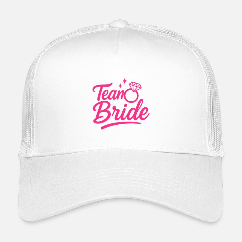 Team Bride Pink Ring Script Kinder Trucker-Cap
