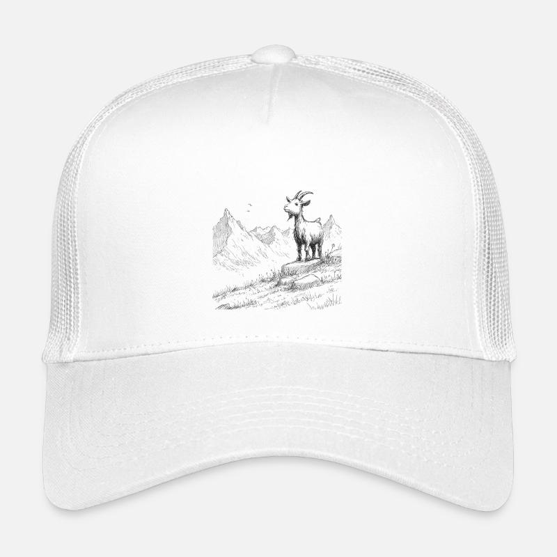 Alpengipfel mit Ziege Kinder Trucker-Cap