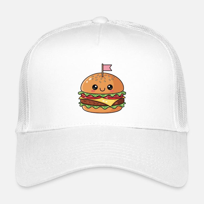 Cheeky Burger Maskottchen - Kinder Trucker-Cap - Weiß