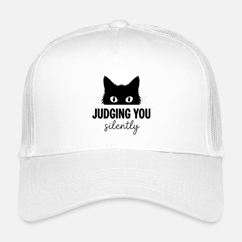 Judging You Silently Black Cat Eyes Meme Funny Kids’ Trucker Cap