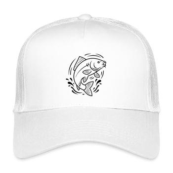 Karpfen Springend Fisch Angeln - Kinder Trucker-Cap - Weiß - Vorne