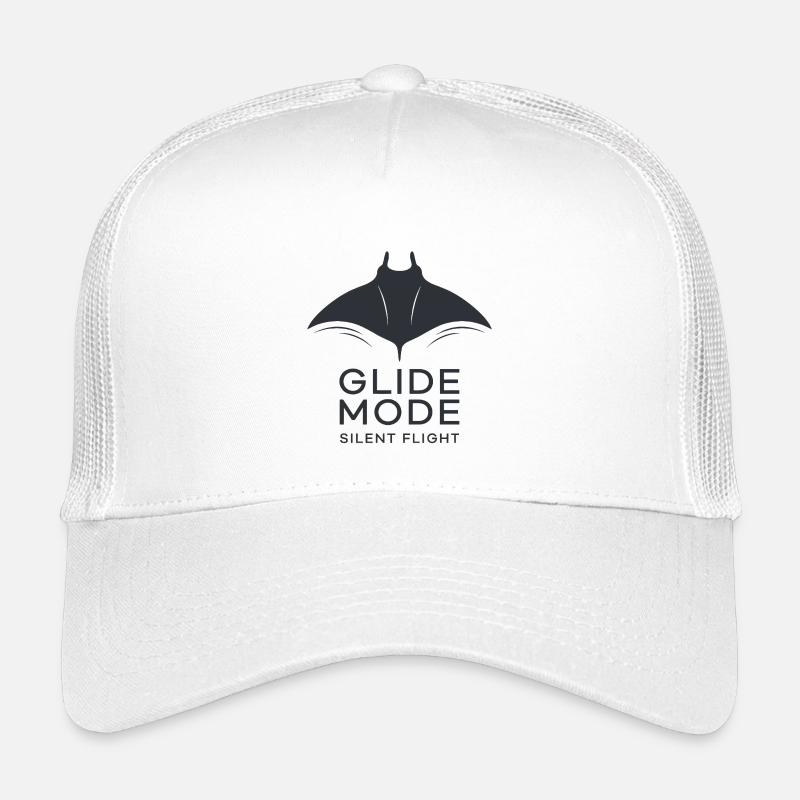 GLIDE MODE – minimalistische Mantarochen-Silhouett - Kinder Trucker-Cap - Weiß