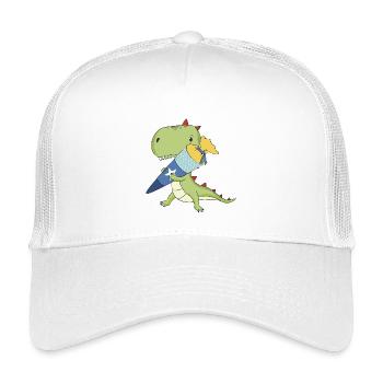 Dino avec cône d’école - Casquette trucker enfant - blanc - Devant