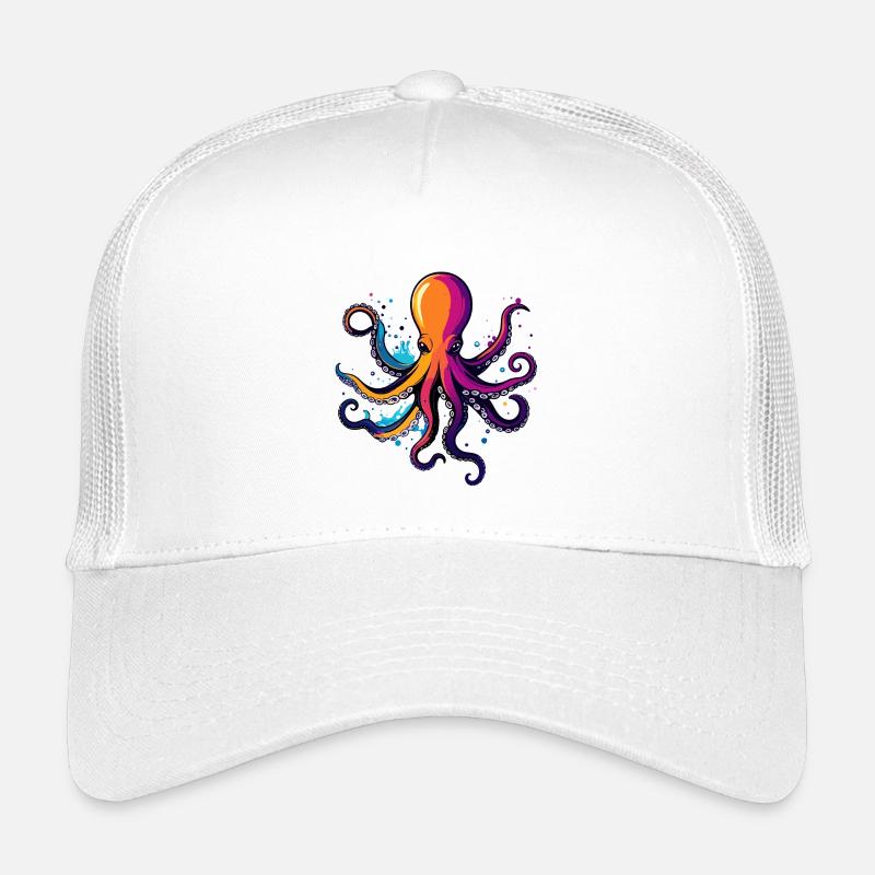 Rêve coloré de pieuvre en encre néon Casquette trucker enfant