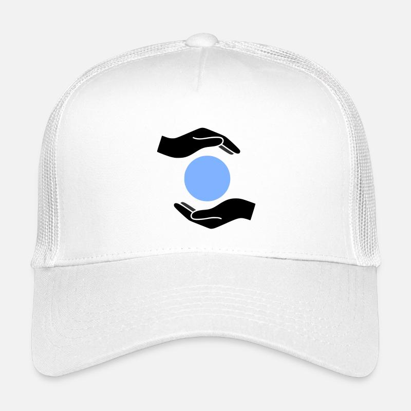 Hände Schutz Kugel Welt Kinder Trucker-Cap