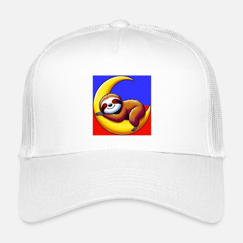 Sloth sleeps on the Moon Kids’ Trucker Cap