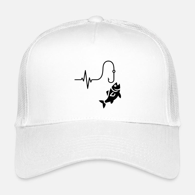 Silhouette de poisson pêcheur Heartbeat Casquette trucker enfant