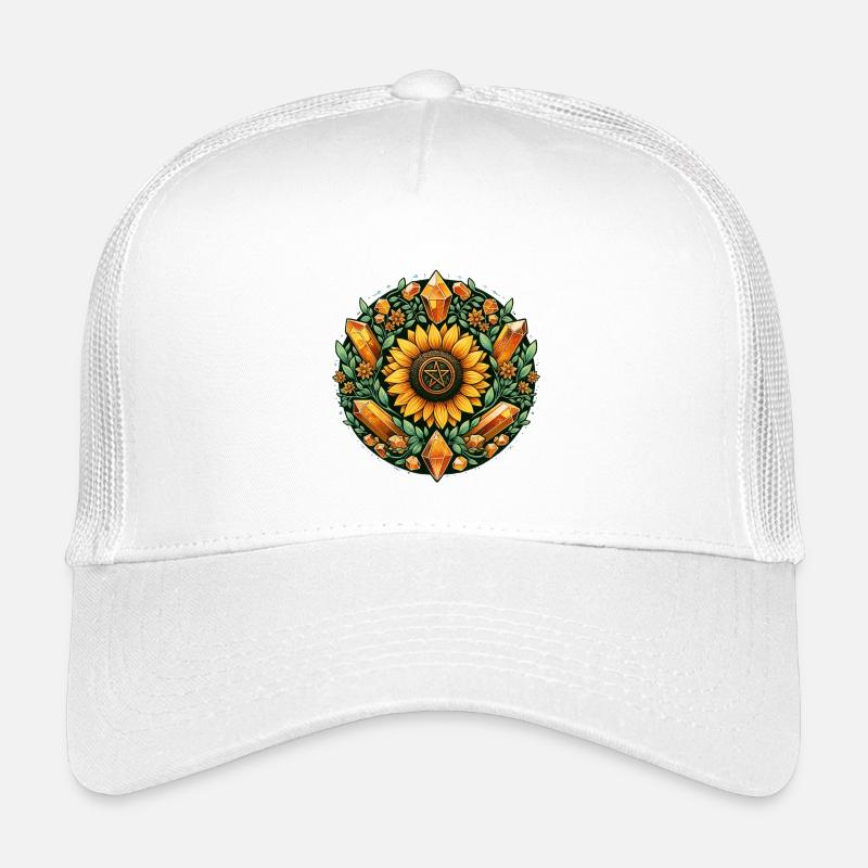 Sunflower Crystal Circle Pentagram Kids’ Trucker Cap