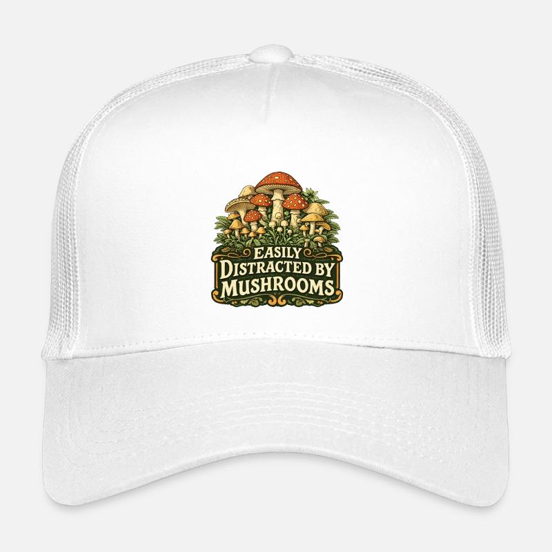 Easily Distracted by Mushrooms Kids’ Trucker Cap